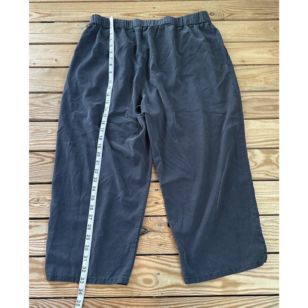 Eileen Fisher Women’s Pull on Tencel Wide Leg Crop pants size L Black L4 - Picture 5 of 8